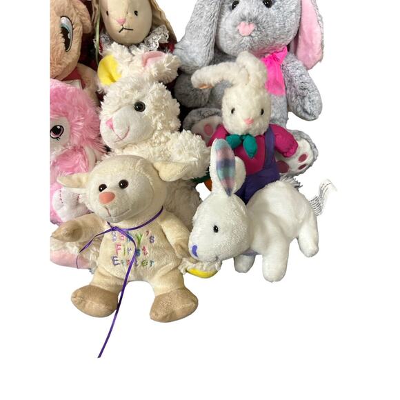 Plush Bunnies Rabbits Lot of 8 Assorted Rabbits. Perfect for Easter Gifts - Picture 5 of 6